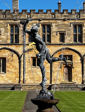 The restored Mercury back in place in Tom Quad