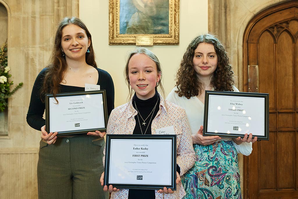 The 1st, 2nd and 3rd Tower Poetry prize winners 2023
