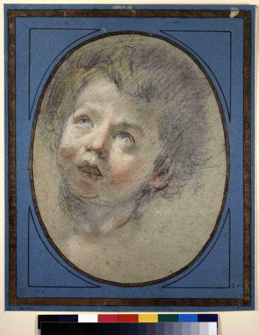 Federico Barocci's drawing, Head of a child, in coloured chalks