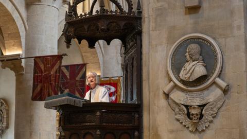 Venerable Christine Allsopp preaches from the Cathedral pulpit