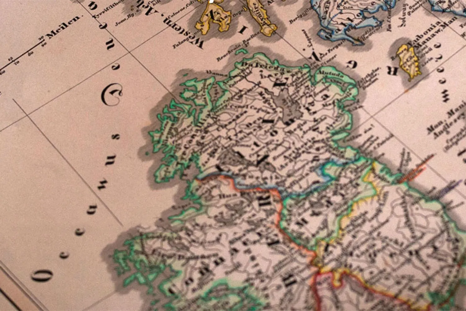 Detail of a map of the British Isles