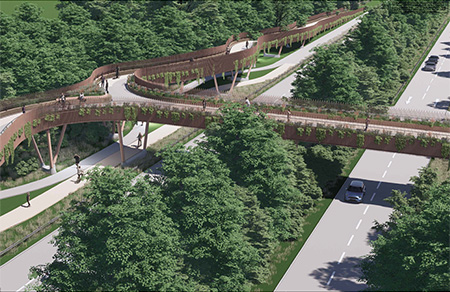 Proposed cycle and pedestrian footbridge