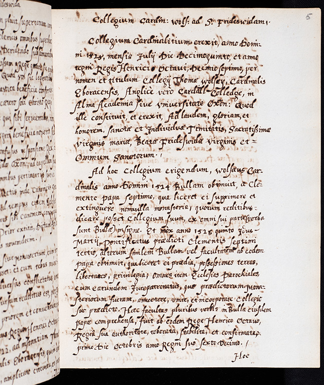 James Gilpin’s lists of the canons of Cardinal College, King Henry VIII College, and Christ Church, c. 1750