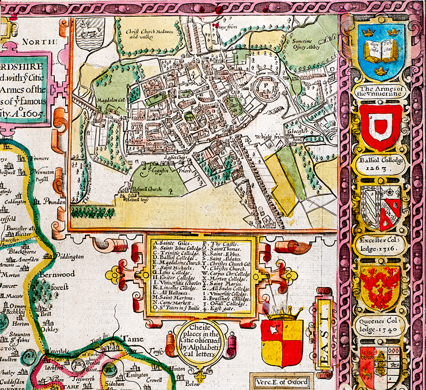 John Speed’s map of Oxford, 1605