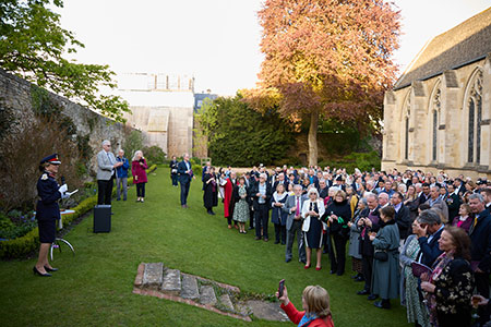 Members of the congregation in the Cathedral garden