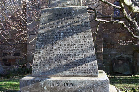 War Memorial bearing Captain Ellis