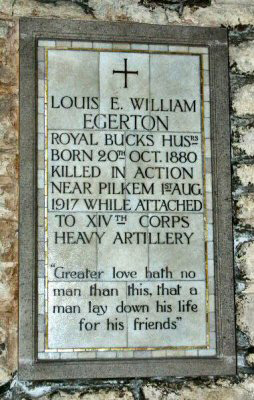 Memorial to LEW Egerton