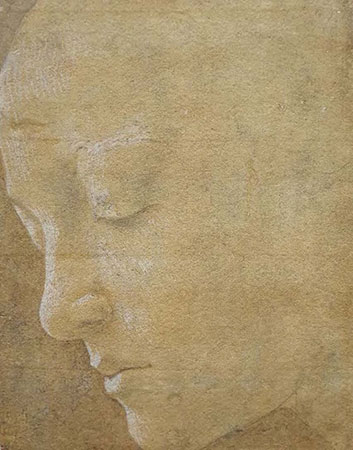 Drawing of a head, possibly by Botticelli
