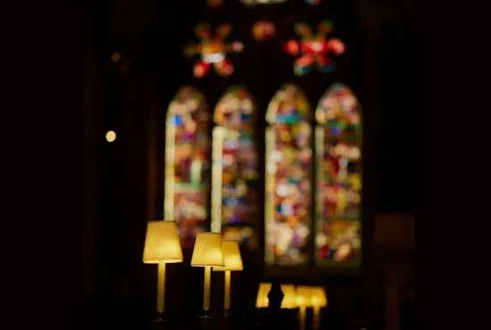 Lights and stained glass in the Cathedral