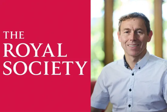 Professor Stephen Smartt and the Royal Society logo