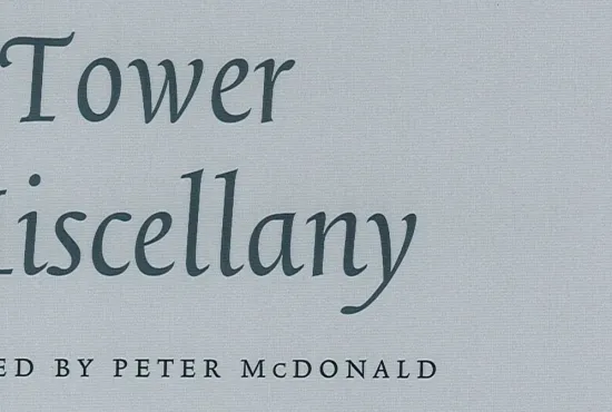 Cover for a Tower Miscellany, edited by Peter McDonald