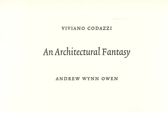 Cover for An Architectural fantasy by Andrew Wynn Owen