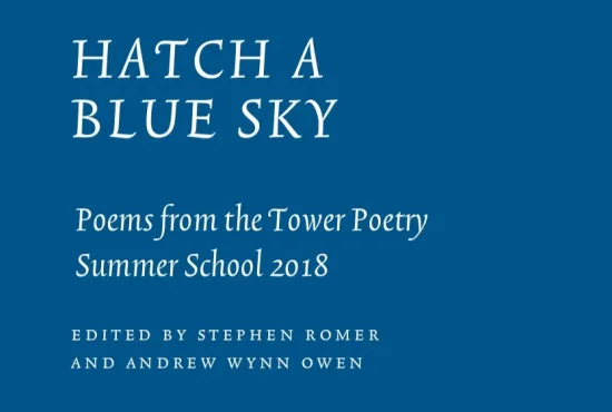 Cover for Hatch a Blue Sky poems from the tower poetry summer school 2018 edited by stephen romer and andrew wynn owen