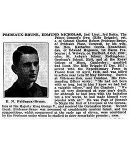 2nd Lieutenant Edmund Nicholas Prideaux-Brune