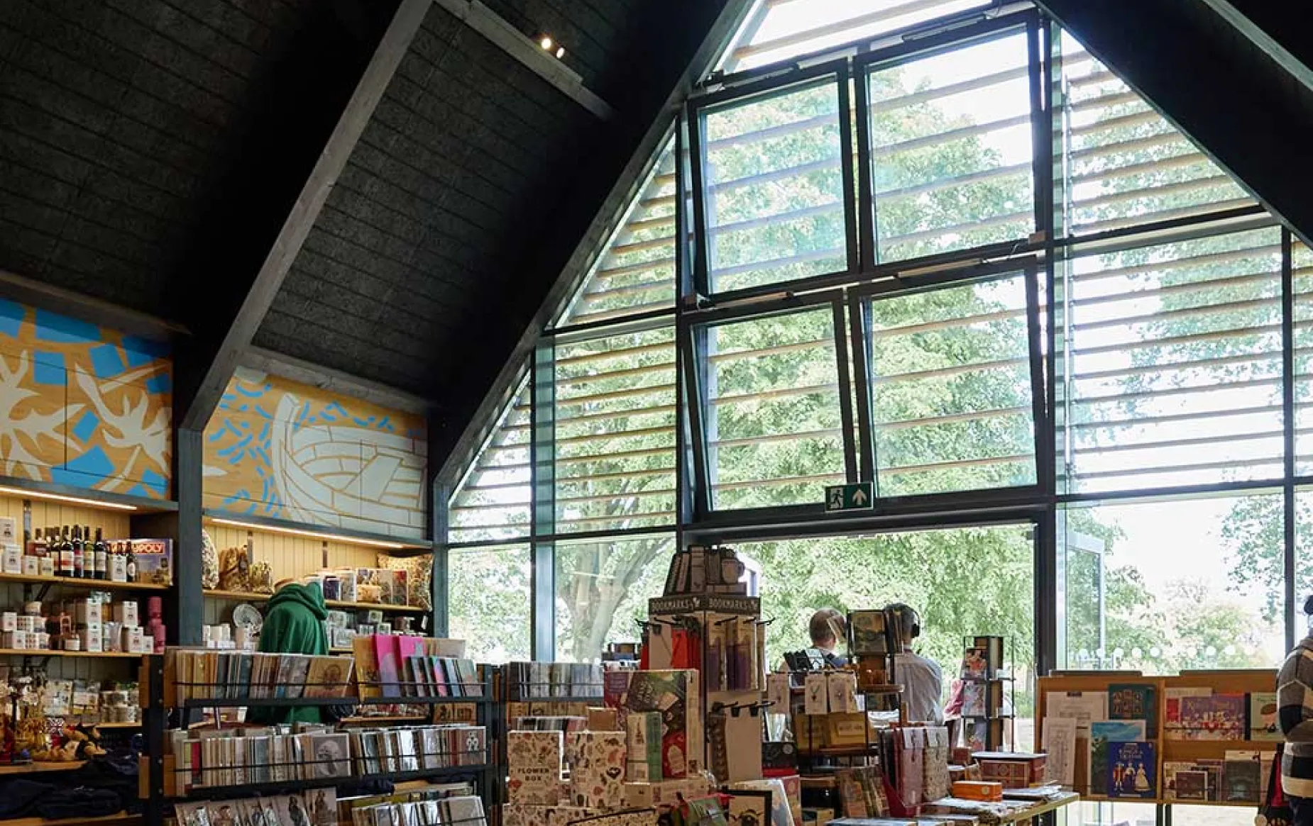 Interior of the thatched barn shop