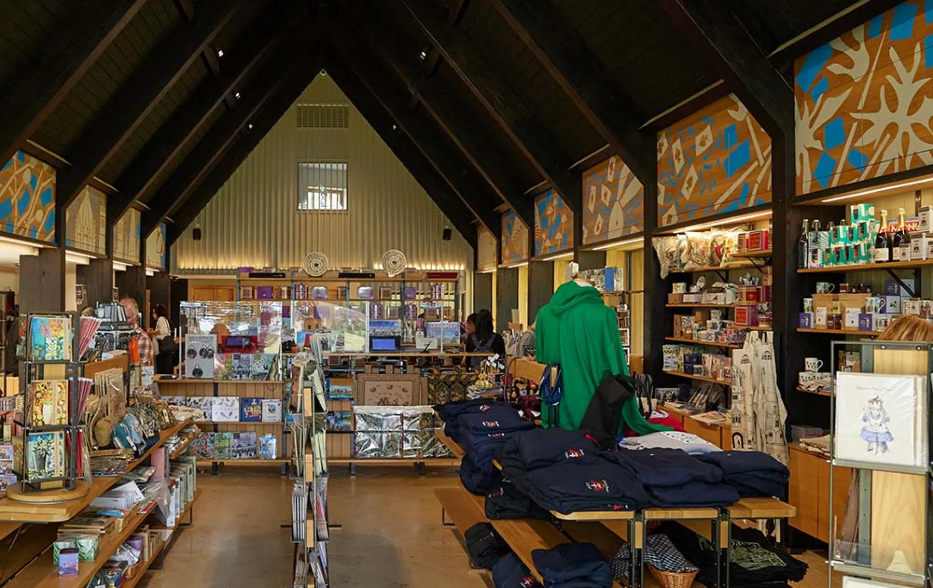 Interior view of the thatched barn shop