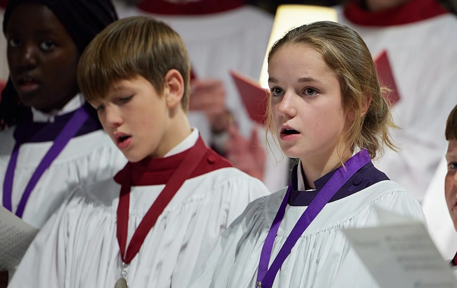 Choirs singing together