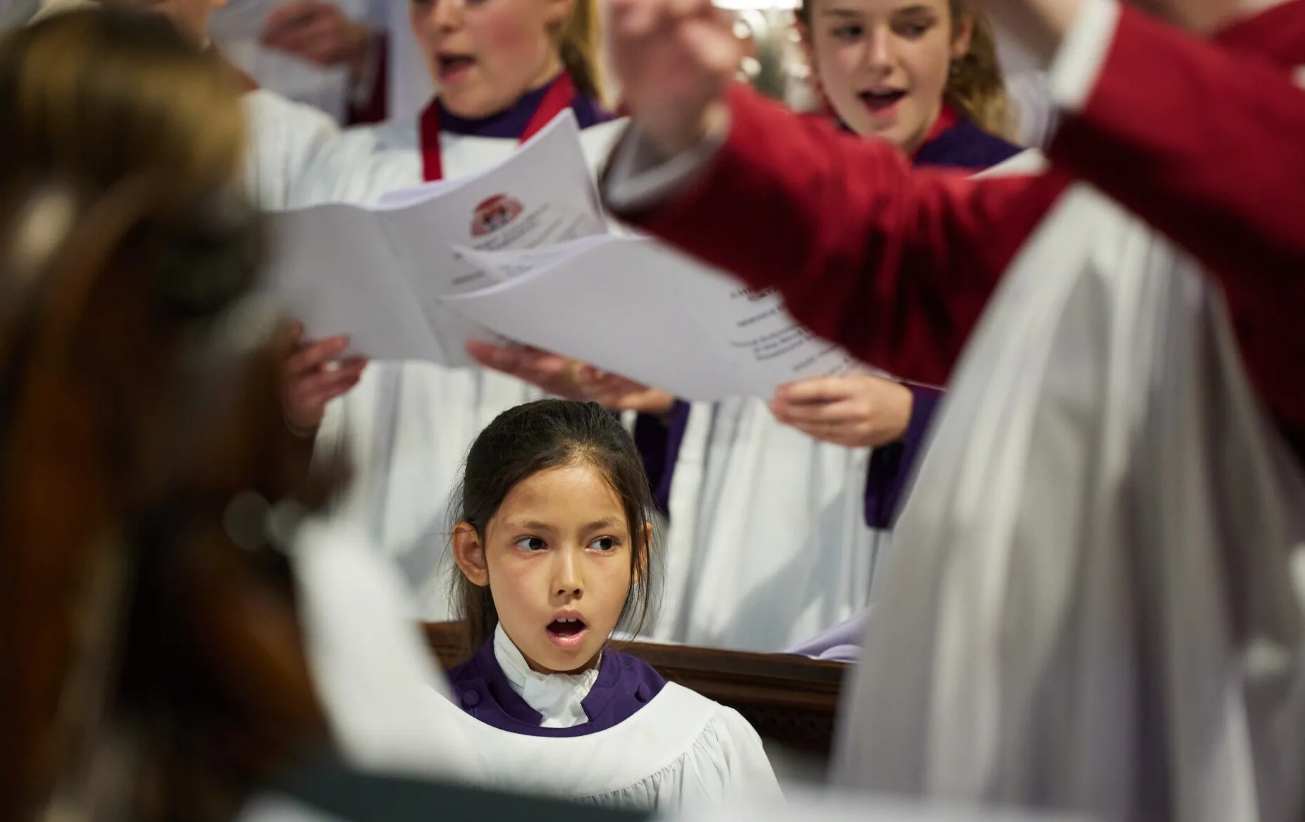 The choirs taking part in a special service