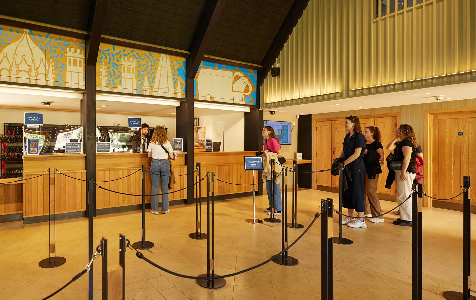 Visitors queuing in the Visitors Centre