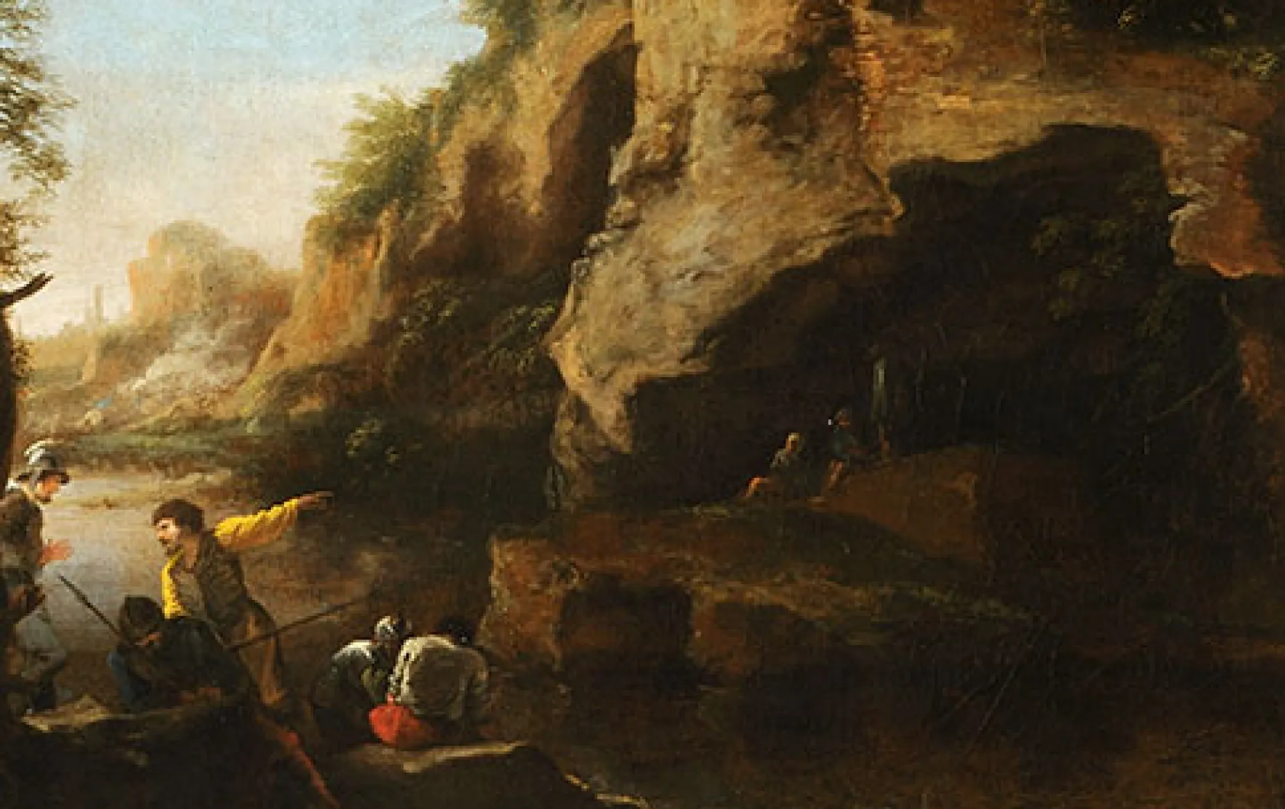 Painting ‘A Rocky Coast, with Soldiers Studying a Plan’