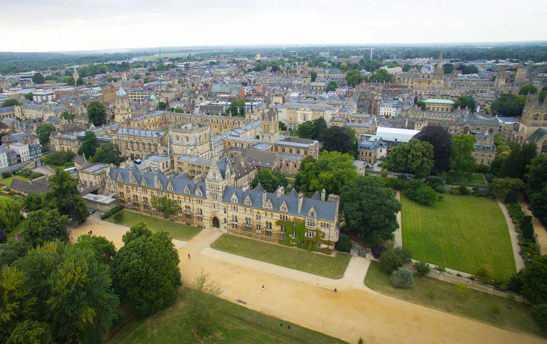 View of the Christ Church site from a drone