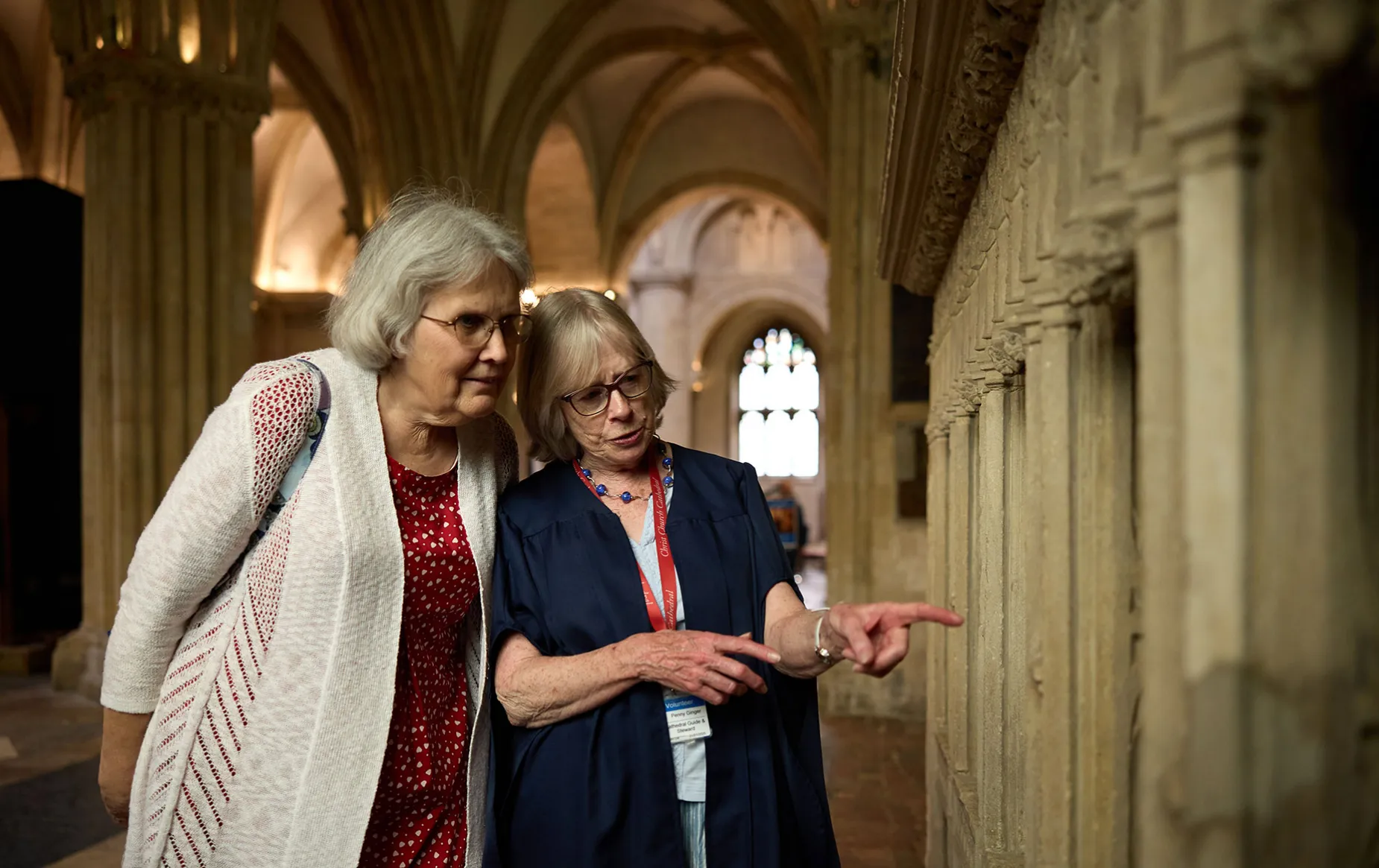 A Cathedral Guide and a visitor