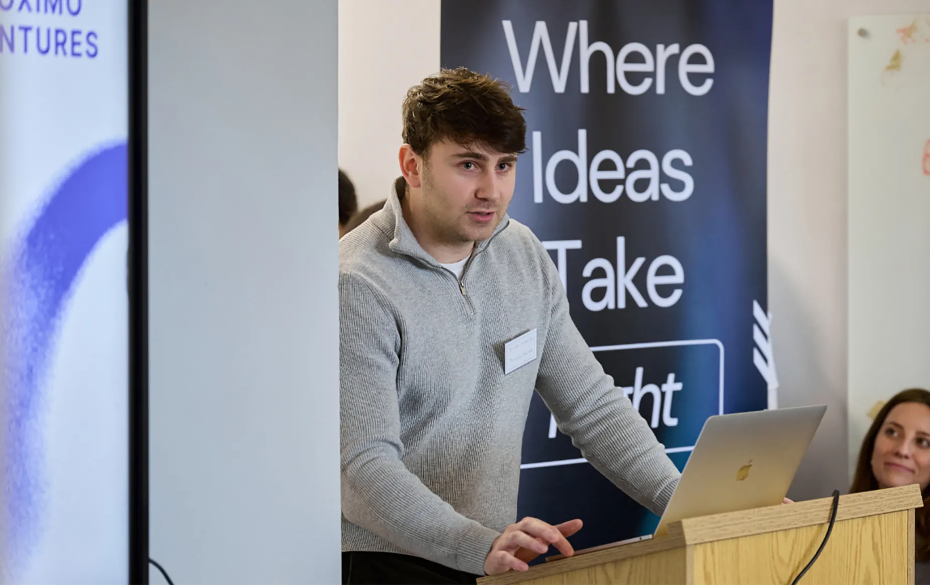 A presentation in progress at Oxford Edge