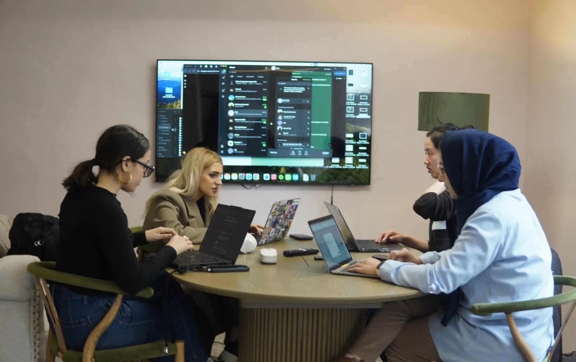 Students at hackathon