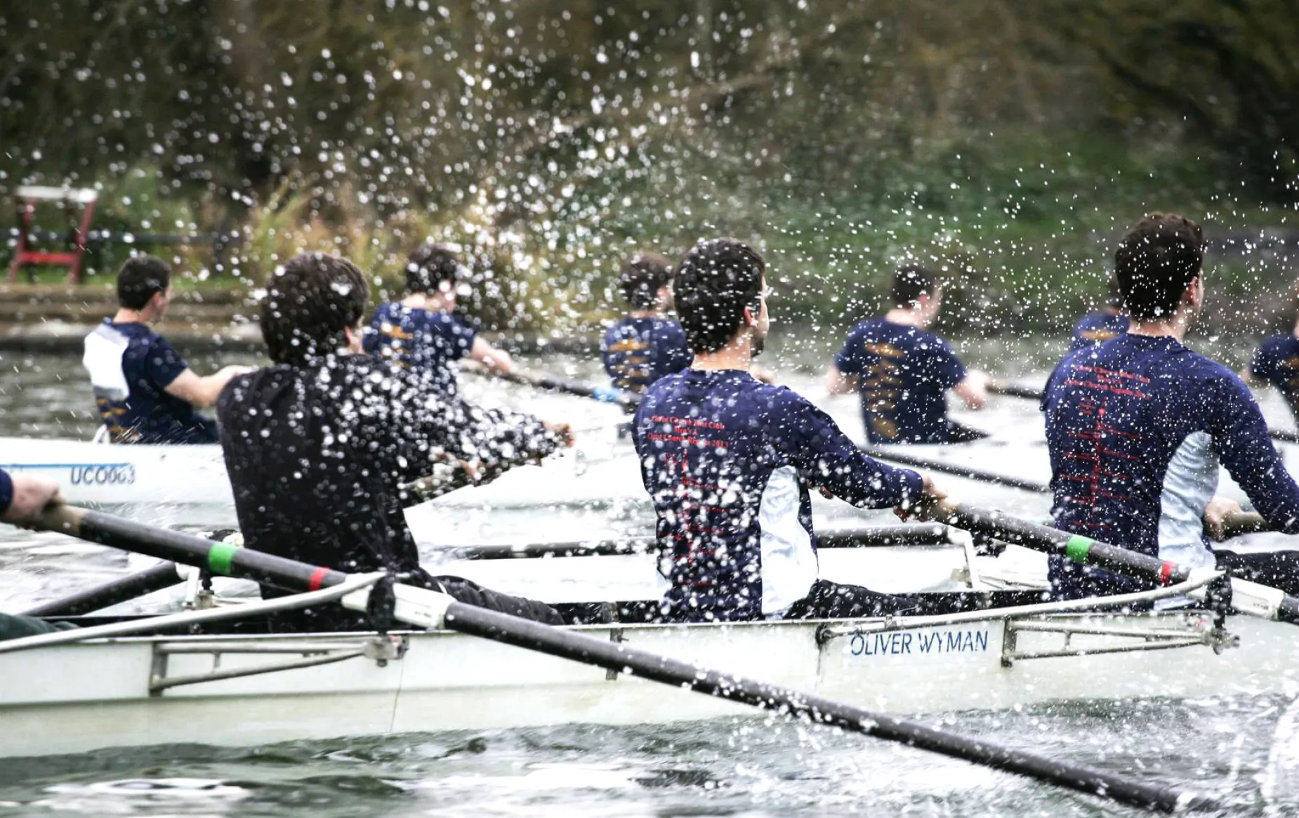 Rowing crews racing