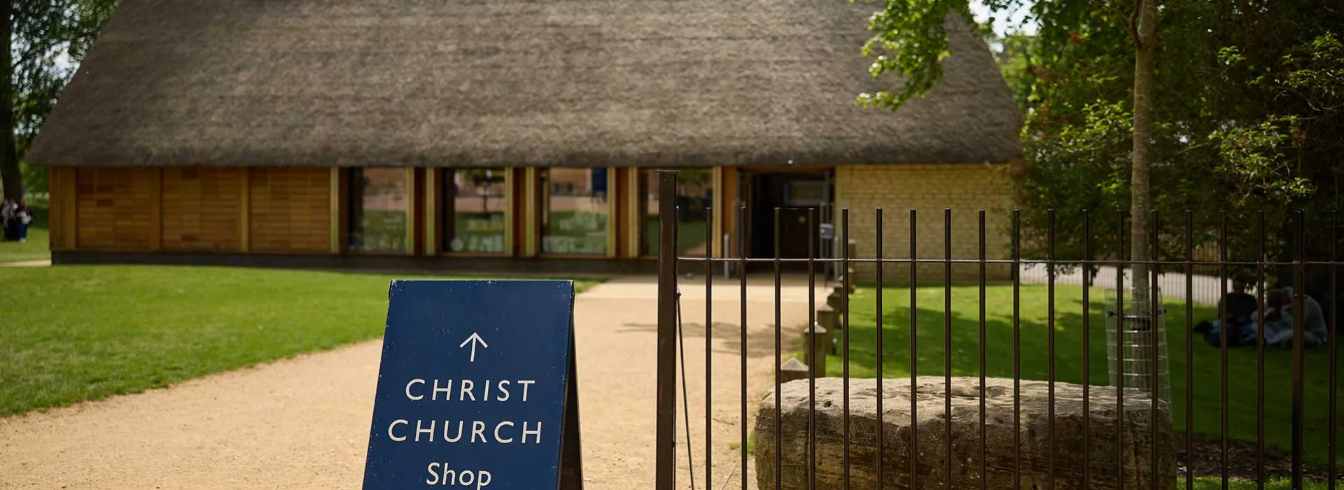 Thatched Barn visitors centre and shop viewed from the Broadwalk
