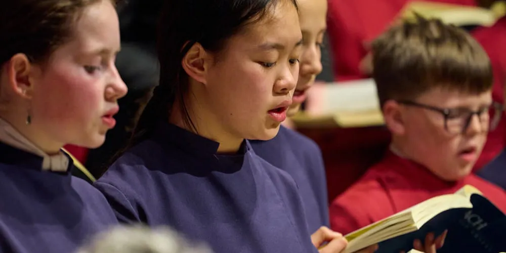 Singing with choristers from the Cathedral Choir