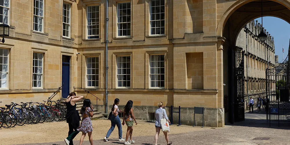 Students crossing Canterbury Quad