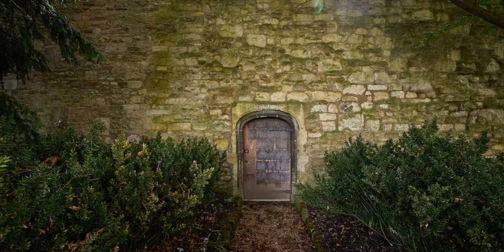 King Charles gate in the Cathedral Garden