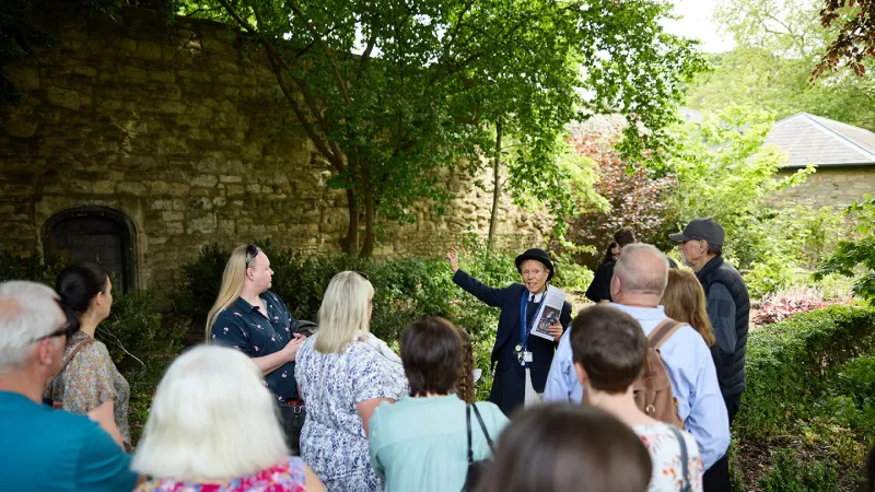 A group tour in the gardens