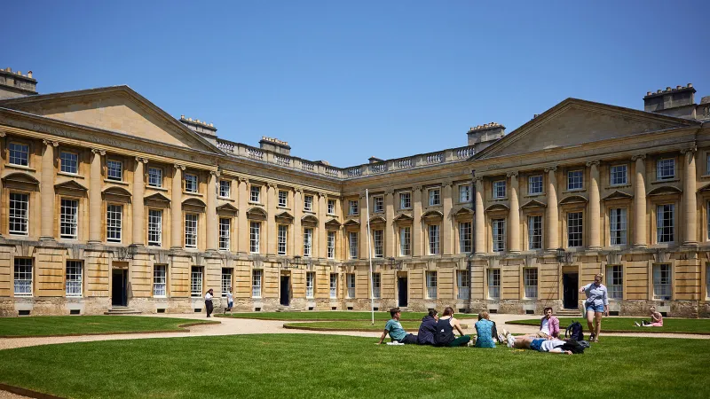 Students relaxing in Peckwater Quad