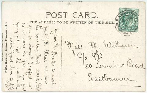 Reverse of a postcard from Christ Church Picture Gallery's latest exhibition