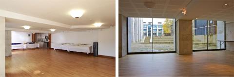 Two views of the Sir Michael Dummett Exhibition Space