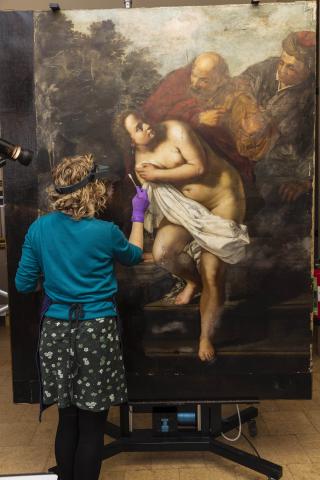 Conservation work on Susanna and the Elders