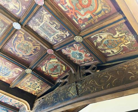The painted ceiling of the Old Library