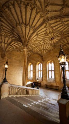 The Hall Stairway and vaulted ceiling above