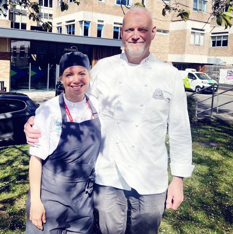 Gretel Nava with Christ Church’s Head Chef Chris Simms