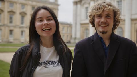 Max and Jemima in Christ Church’s Peckwater Quad