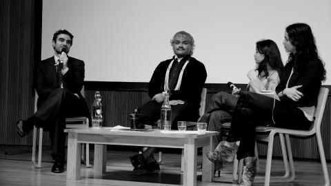 Adam Baidawi with members of Oxford Fashion Society