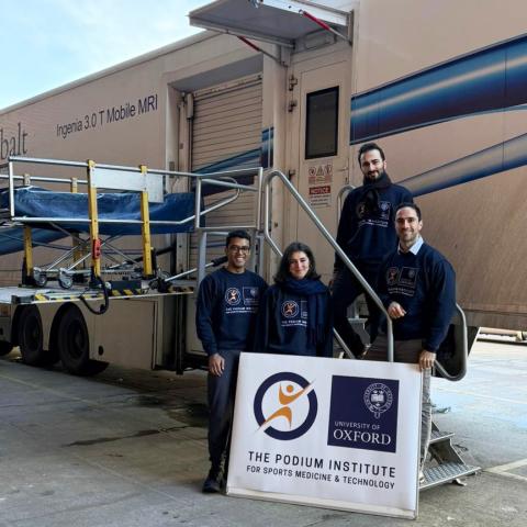 The mobile MRI scanner and team from the Podium Institute