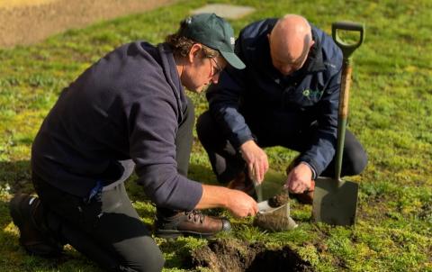 Soil sampling at Christ Church