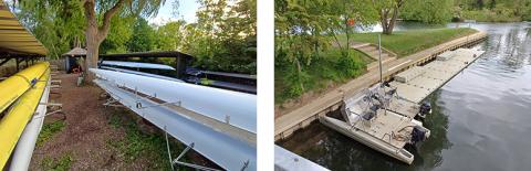 2 photos showing facilities at the Sandford compound