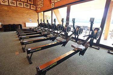 Photo of rowing machines in the cricket pavilion