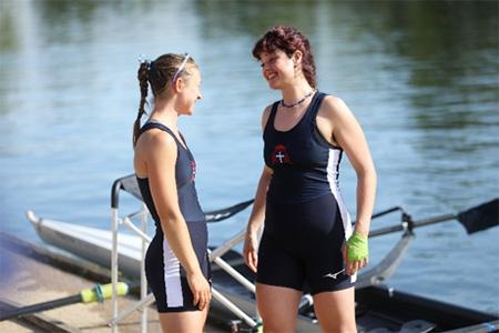 Two rowers from one of the Christ Church womens crews