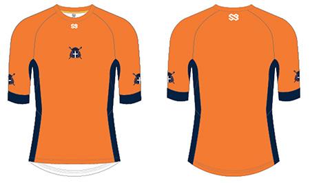 Graphic of rowing garment training short-sleeve baselayer