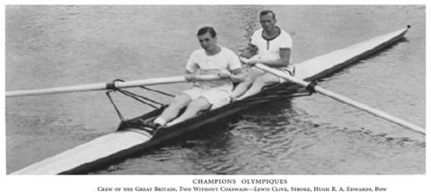 Olympic Champions, Lewis Clive (stroke)  and Hugh R.A. Edwards (bow)
